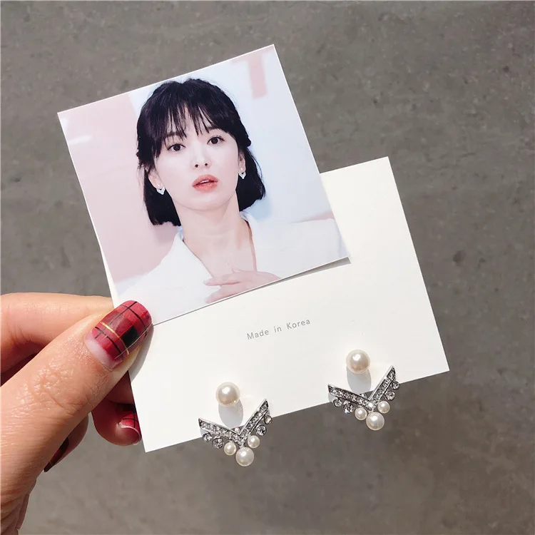New Arrival Geometric Simulated-pearl Women Classic Stud Earrings Korean Earrings Temperament Jewelry For Female