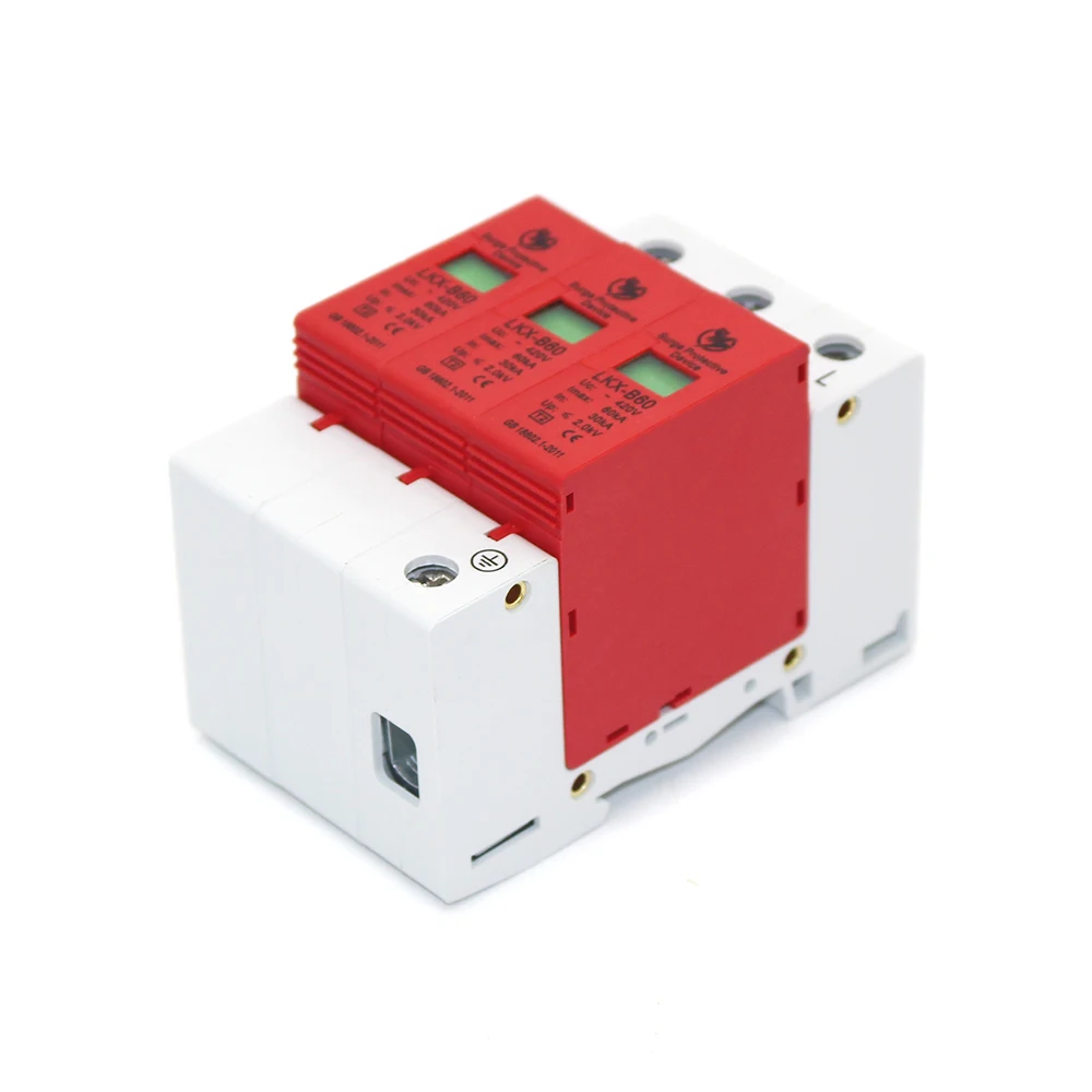 B60-3P 30KA ~ 60KA 420V AC SPD стабилизатор напряжения для дома защитное устройство защиты от