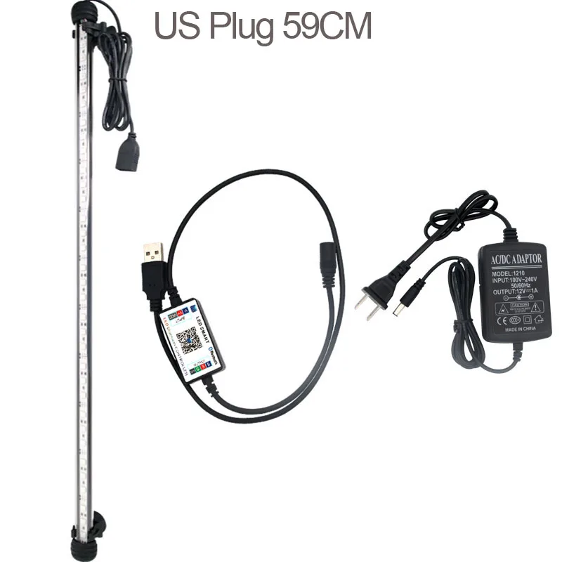 59CM US Plug 59 см морской RGB светодиодный светильник для аквариума светодиодный светильник ing завод подводный светильник для аквариума светодиодный светильник для аквариума 60 см светодиодный s аквариум - Цвет: 59CM US Plug