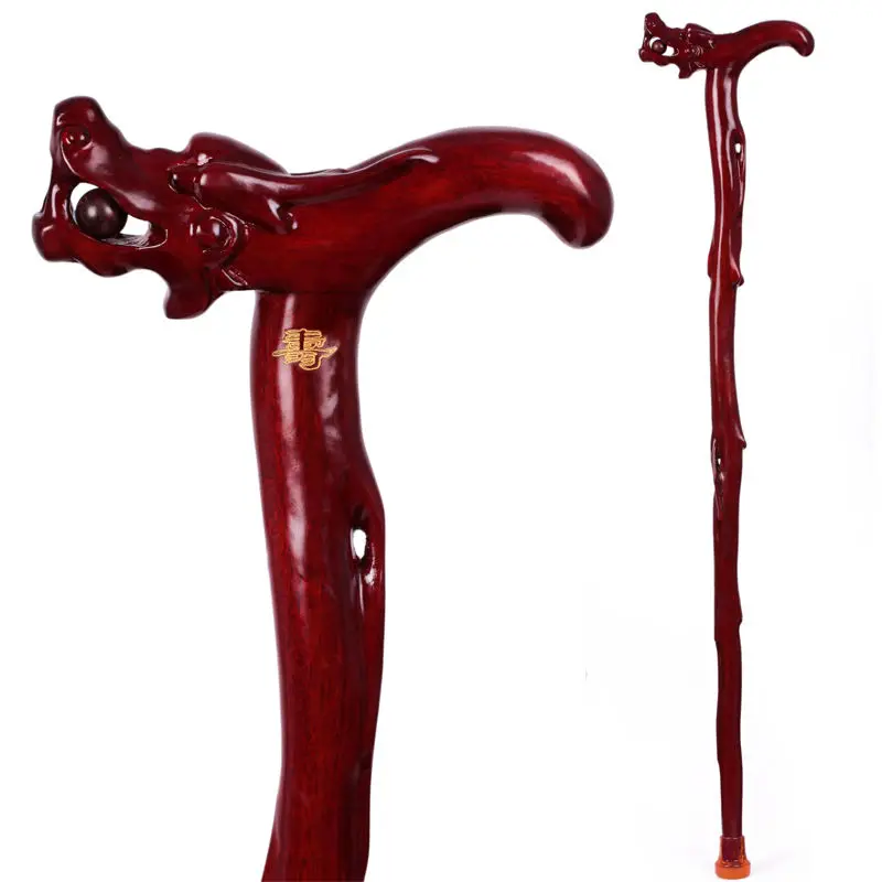 

Old mahogany wood cane cane Zhai Gallery turn old wooden crutch crutches leading the elderly