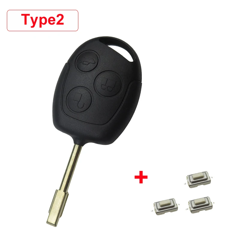 Type2 OkeyTech 3 кнопки микро переключатель Автомобильный ключ оболочка для Ford Mondeo Focus 2 3 Festiva Fiesta Transit пульт дистанционного управления Замена чехол Fob - Цвет: Type2
