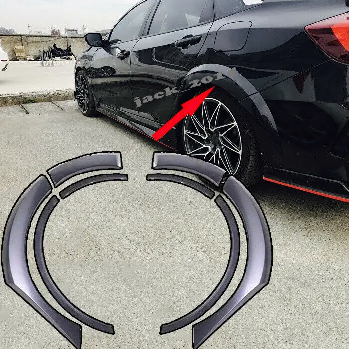 Колеса Изогнутые Брови боковые крыла вспышки планки подходят для Honda Civic Тип-R Стиль