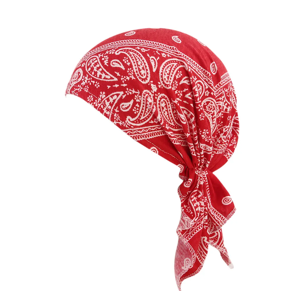 Red Ночнушка# H5 Новая мода для женщин раковая химиотерапия шляпа шапочки шарф Тюрбан, повязка на голову шапка подарки Повседневная Горячая - Цвет: Red