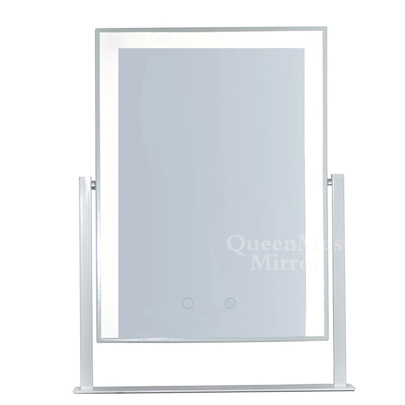 White 40x50cm Голливуд Стиль косметическое зеркало для макияжа с 15x 3W затемнения светодиодный лампы сенсорный Управление освещенные косметическое зеркало с подсветкой - Цвет: White 40x50cm