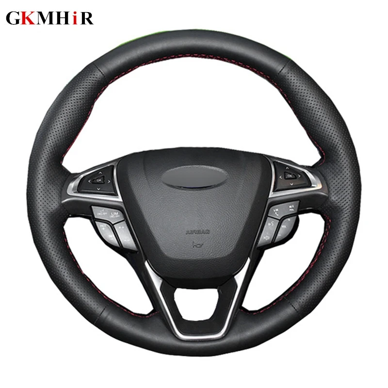 

DIY Steering Wheel Cover Black Artificial Leather Car Steering Wheel Cover For Ford Fusion Mondeo 2013 2014 EDGE 2015 2016