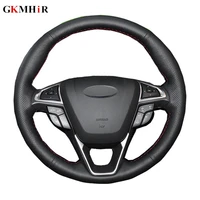 diy steering wheel cover black artificial leather car steering wheel cover for ford fusion mondeo 2013 2014 edge 2015 2016