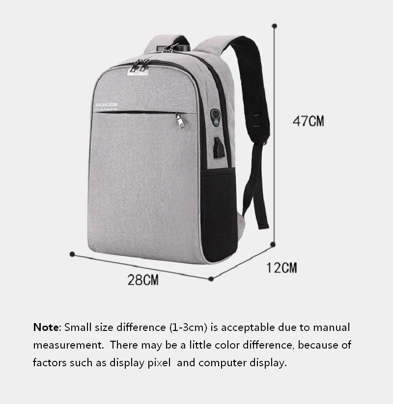 Sac dos femme USB интерфейс студенческие рюкзаки Anti-theft паролем Ноутбук Школьные сумки mochila mulheres
