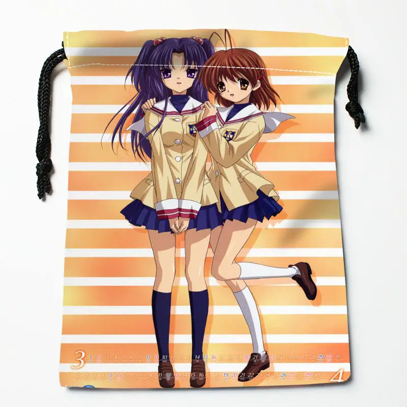 Пользовательские clannad печатная атласная сумка для хранения с завязкой