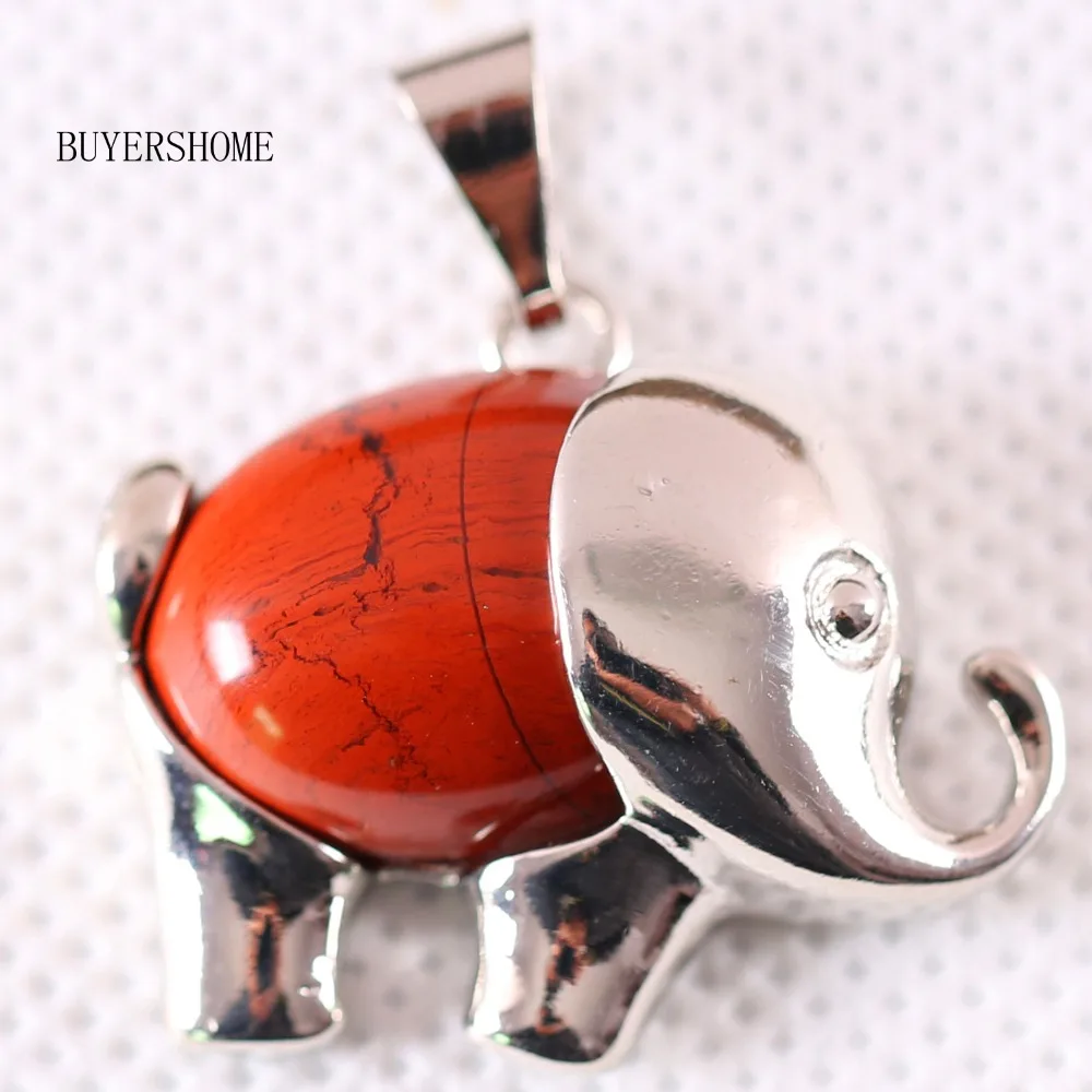 Free Shipping 20x28MM Natural Stone Bead Red Elephant Pendant 1Pcs K357 | Украшения и аксессуары