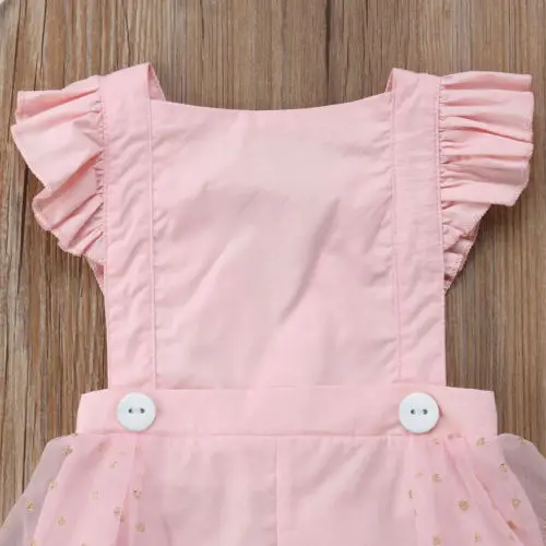 Новинка 2018 детский розовый комбинезон для девочек платье из фатина без рукавов и