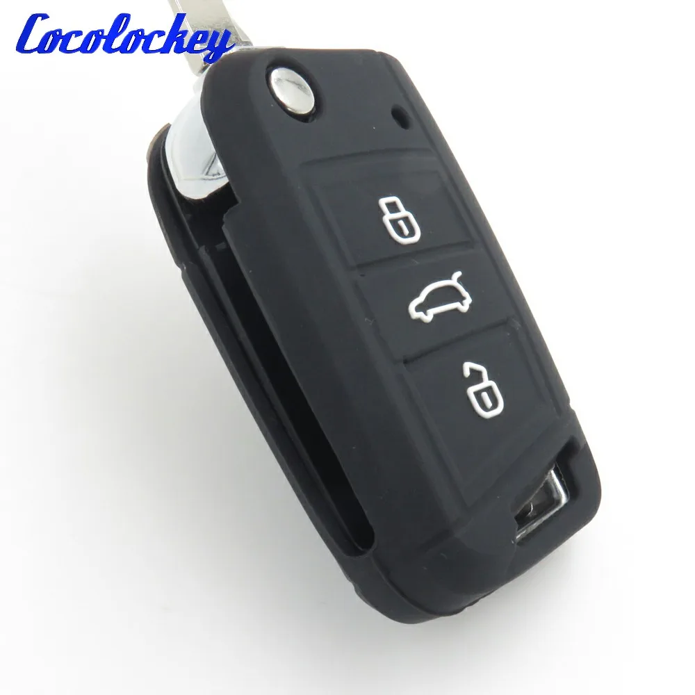 Cocolockey силиконовый чехол для автомобильного ключа защитный VW Golf 7 MK7 Skoda seat