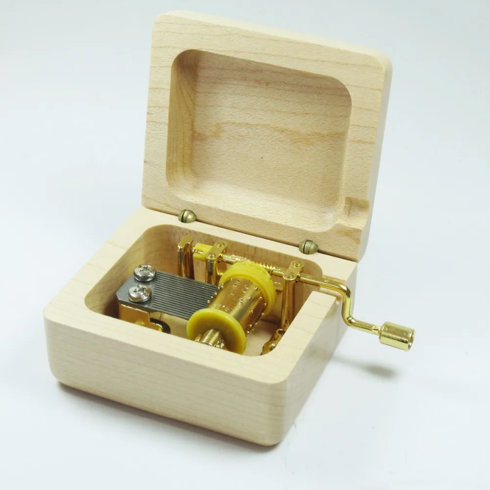 gold mecha with box Ручная работа, смайлик, дерево, красота и чудовище, музыкальная шкатулка, классный бренд, подарки на день рождения, свадьбу, Рождество, Год - Цвет: gold mecha with box