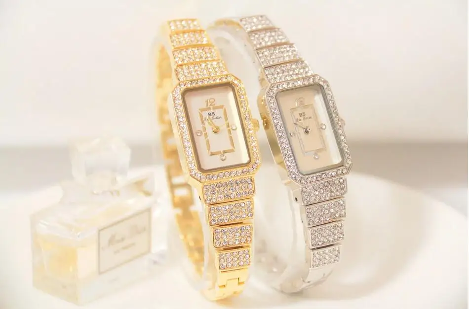 2019 New Hot Women Watch Rhinestone Lady Diamond Stone Dress Watches Stainless Steel Bracelet Wristwatch lady Square Clock Наручные
