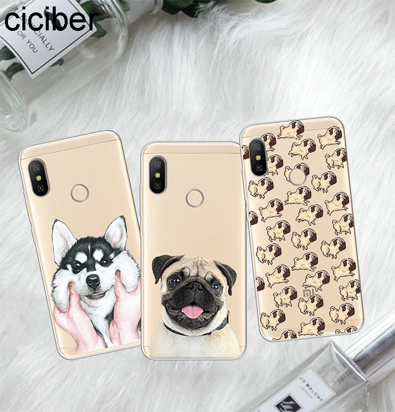 ciciber For Xiaomi Red 6 5 4 3 A X S Plus Pro S2 Soft TPU Phone Cases Redmi Note Cute Pug Dog Coque Fundas Capa |