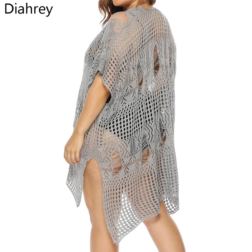 Женский купальник накидка на бикини прозрачная летняя кружевная пляжная туника