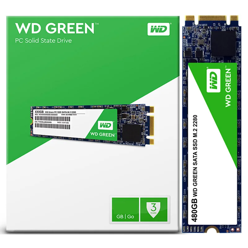 Внутренний твердотельный накопитель WD Green M.2 2280 120 ГБ 240 480 Гб SSD SATA3 6 545 Мб/с для