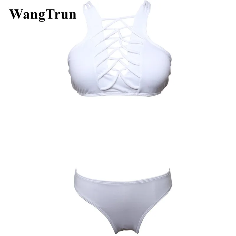 Wangtrun 2019 Для женщин на шнуровке бразильский комплект бикини с завязкой спереди