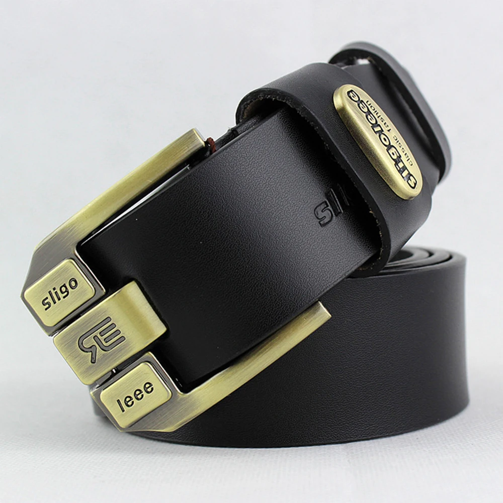Bycobecy Ceinture Homme Cuir настоящая широкая пряжка Пряжка бизнес люксовый бренд Heren Riem Винтажный Мужской ремень из коровьей кожи
