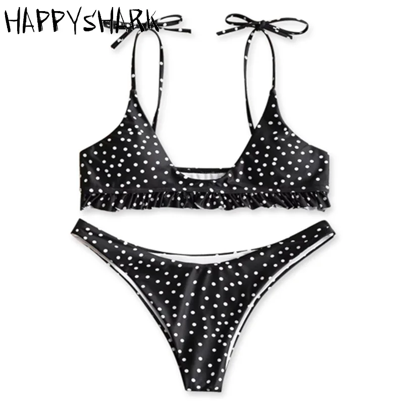 Женский бикини в горошек HAPPYSHARK купальник с леопардовым принтом и высокой