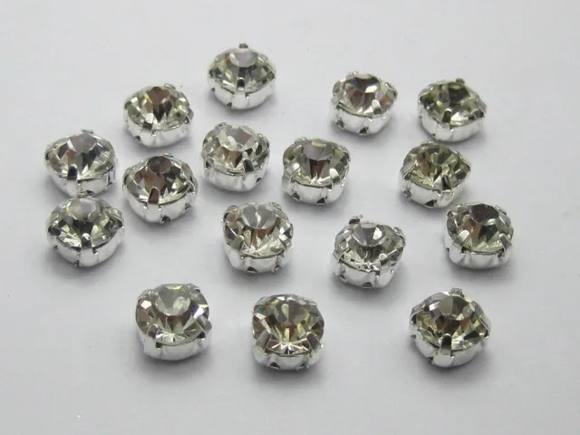 

50 Crystal Glass Rose Montees 8mm Sew on Rhinestones Beads