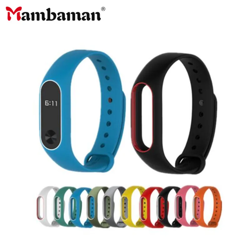 Силиконовый ремешок браслет для Mi Band 2 аксессуары MiBand сменный смарт часов Xiaomi