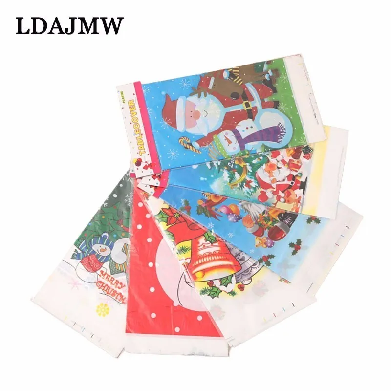 LDAJMW Санта Клаус Снежинка елка Рождественская одноразовые скатерти детский день
