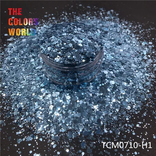 TCM0710-H1 50g TCT-194 Шестигранная форма металлический обычный цвет лак для ногтей для дизайна ногтей DIY Украшение для тела макияж FacePainting Руководство DIY - Цвет: TCM0710-H1 50g
