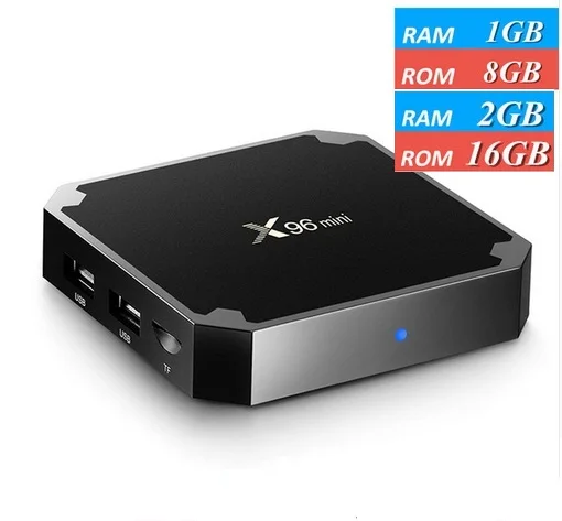 VHXSIN Amlogic S905W X96MINI 2GB 16GB Android 7.1 X96 Mini 1GB 8GB ROM Smart TV Box with Backlight Remote Control Mouse On - Умный ТВ бокс с подсветкой, пультом дистанционного управления и мышью, работающий на системе Android 7.1 с 2 ГБ оперативной памяти