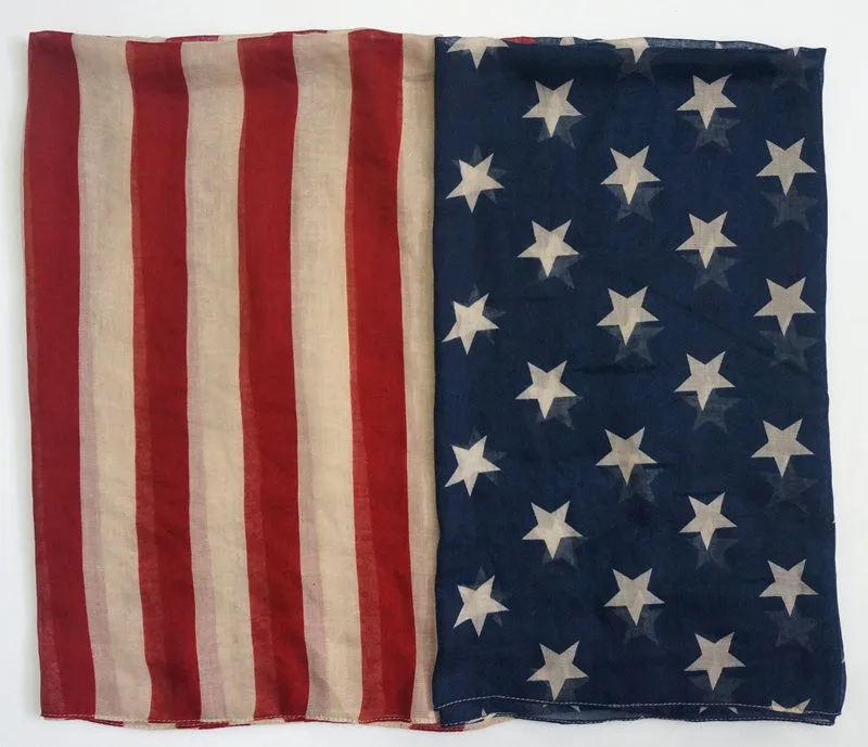 2018 винтажный американский флаг Бесконечность шарф красный темно-синий и биегэ