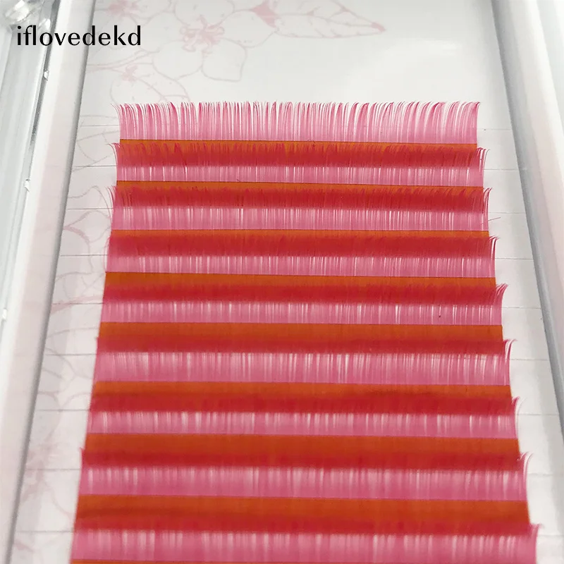 iflovedekd J/B/C/D Color Individual Eyelash Extension 12 Lines Faux Mink False Eyealshes 0.07/0.10 8-13mm | Красота и здоровье