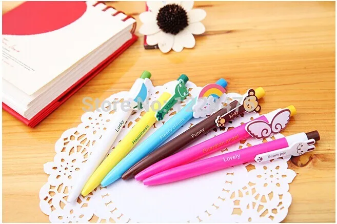 4 шт./лот шариковые ручки серии Rainbow animal Kawaii Канцелярские Новинка Офисные