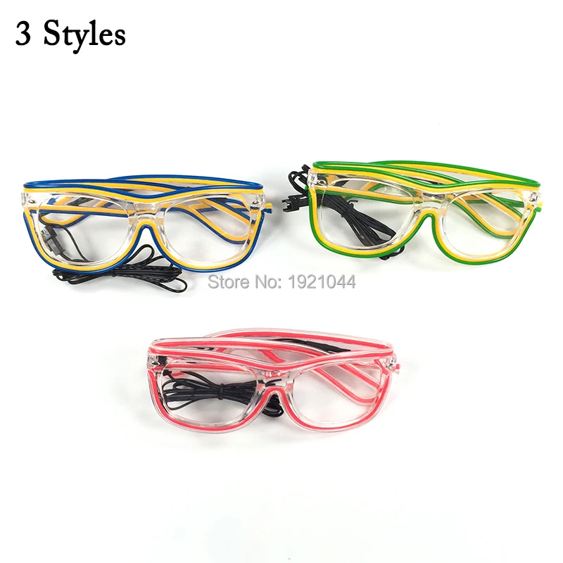 Неоновый светильник очков хит продаж DC 3V звуковая активация Мощность по 2 AAA