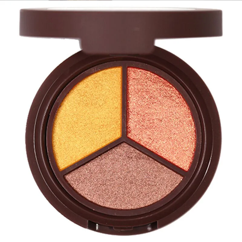 3 colors Eyeshadow palette Silk soft Dazzle Earth color Pearl light Matte light Flash film Sequins Beginner