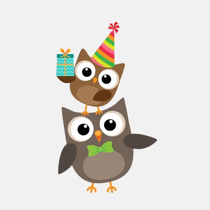 YJZT 9CM*15.2CM Cute Owl Father And Son Birthday Present PVC Decoration Car Sticker 11-01294 | Автомобили и мотоциклы