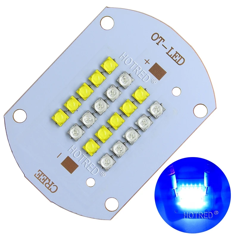 50 Вт 100 Cree XLamp XT E XTE Королевский синий + белый светодиодный излучатель