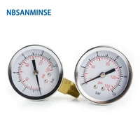 nbsanminse air pneumatic pressure gauge 2 inch 50mm 10bar 150 psi metal gauge g npt 14