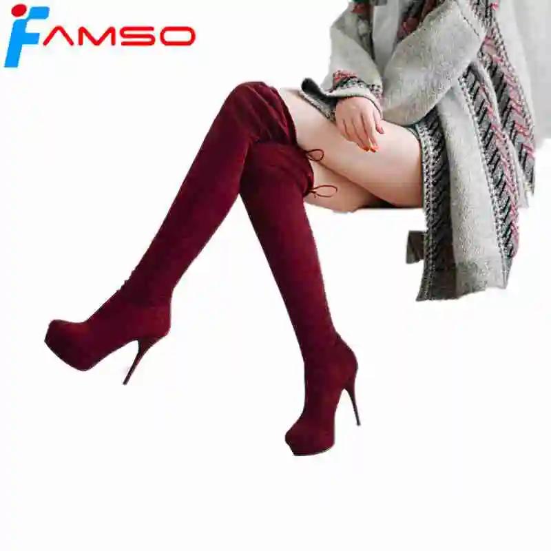 Большие Size34-43 Новинка 2019 года пикантные женские сапоги черные красные осенние до