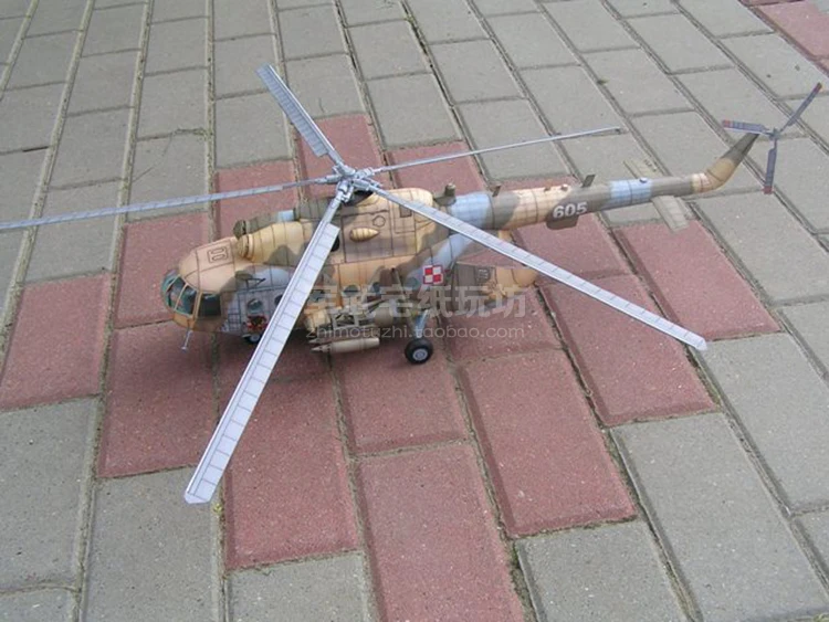1:33 Польша Mi-17 транспортный вертолет 3D бумажная модель ручной работы DIY бумажное ремесло