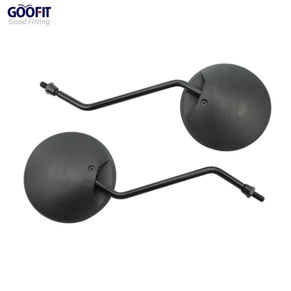 GOOFIT 2 шт. пластиковые зеркала заднего вида Универсальный мотоцикл 8 мм Черное