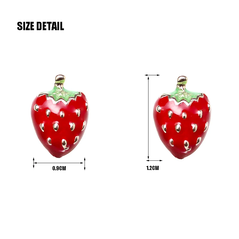 Милые серьги-гвоздики в виде фруктов и клубники эмалированные серьги для