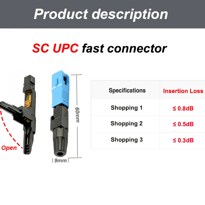 100 шт./лот SC UPC NPFG 8802 TLC/3 XF 5000 0322 3 волоконно оптический разъем SC/UPC FTTH 0