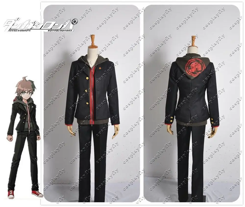 Костюм для косплея Dangan Ronpa Makoto Naegi Danganronpa красные ботинки полный комплект черная