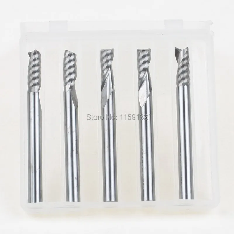 

5Pcs 4mm Metal CNC Router Bits Single Flute Tools Wood Cutting 12mm