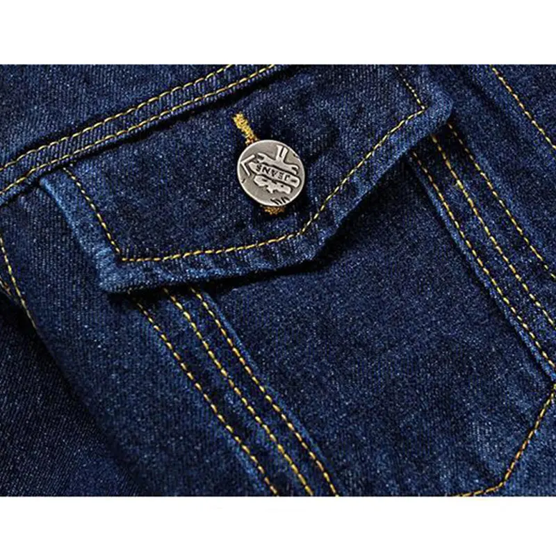 Весенне-осенняя мужская джинсовая куртка джинсовые узкие топы с пуговицами