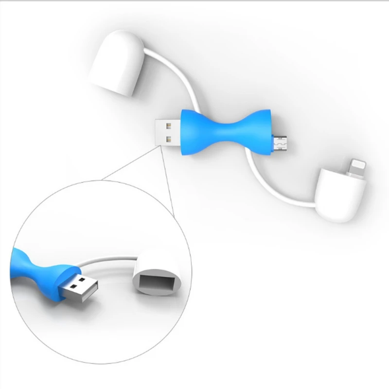 Многофункциональный usb адаптер EDAL 2 в 1 кабель для передачи данных с брелоком 2.1A