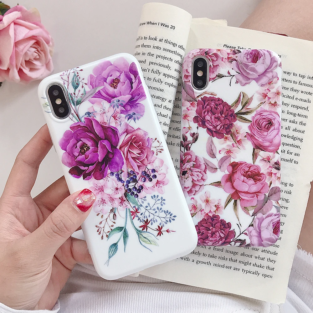 LOVECOM винтажные красочные чехлы для телефонов с изображением цветов для iPhone 11 Pro Max XS Max XR 6 6S 7 8 Plus X XS мягкая IMD задняя крышка с цветочным рисунком Coque