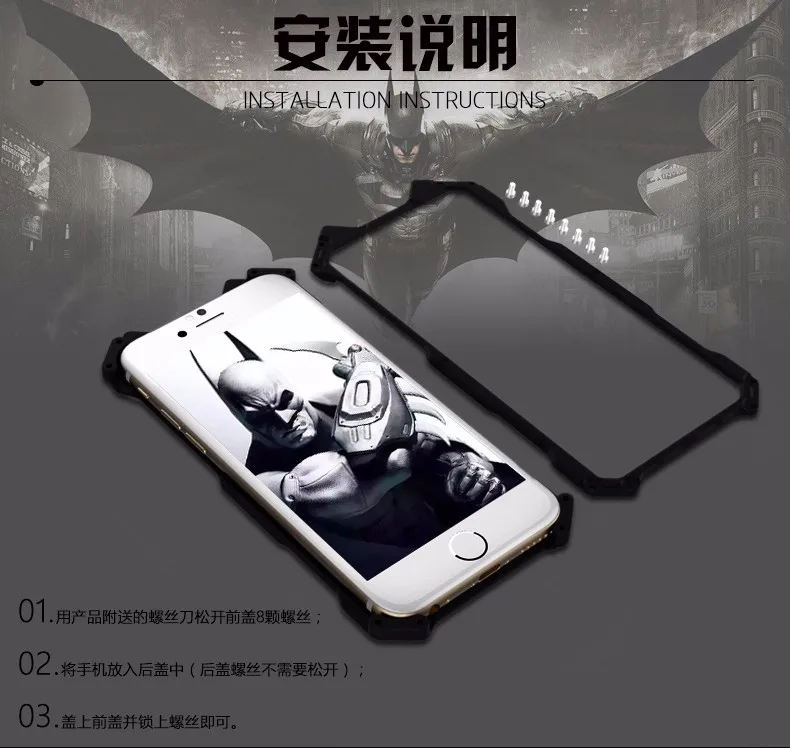 Алюминиевый Броня Бэтмен чехол для iPhone 11 Pro Max XS Max XR X 8 7 6 6S Plus SE 5 5S 5C чехол Железный человек, телефон оболочки кожи сумка