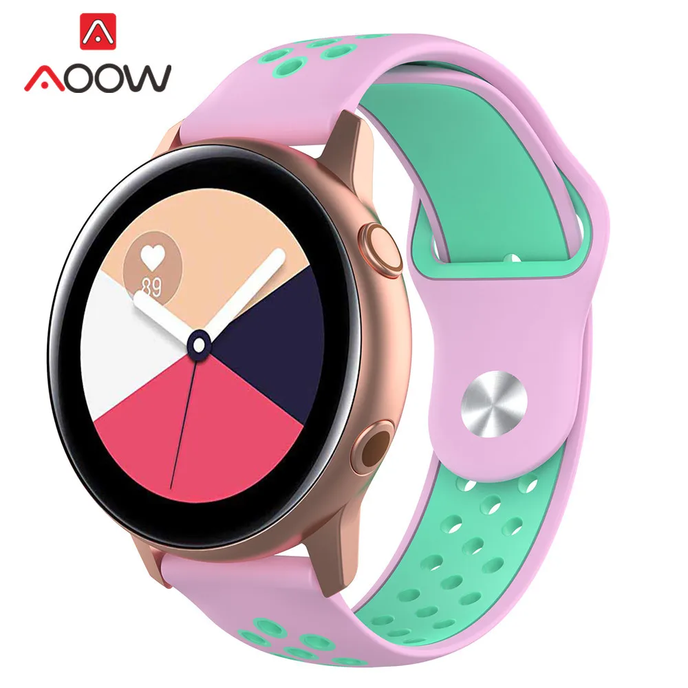 20 мм силиконовый ремешок для часов samsung Galaxy Watch Active 42 мм gear S2 классический Huami Amazfit BIP huawei watch 2 спортивный ремешок