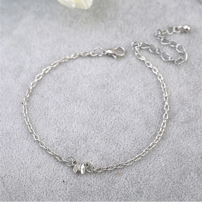 Silvery Для аксессуаров, цветные, пляжные, золотые бабочки, модные браслеты, милые, модные, серебристые, для ног, ювелирная цепочка, сплав, для женщин - Окраска металла: Silvery