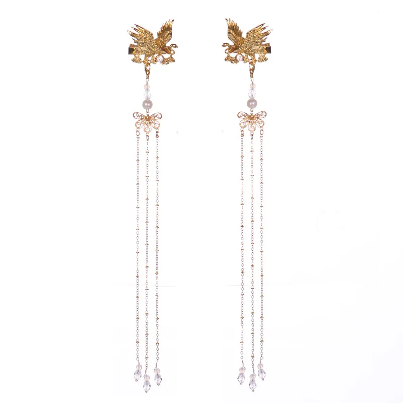 Горяч-продавая птица с длинной бахромой заколки для девочек детское украшения